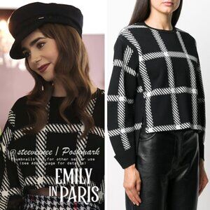 Stella McCartney Windowpane Check Print Sweatshirt ASO Emily in Paris
